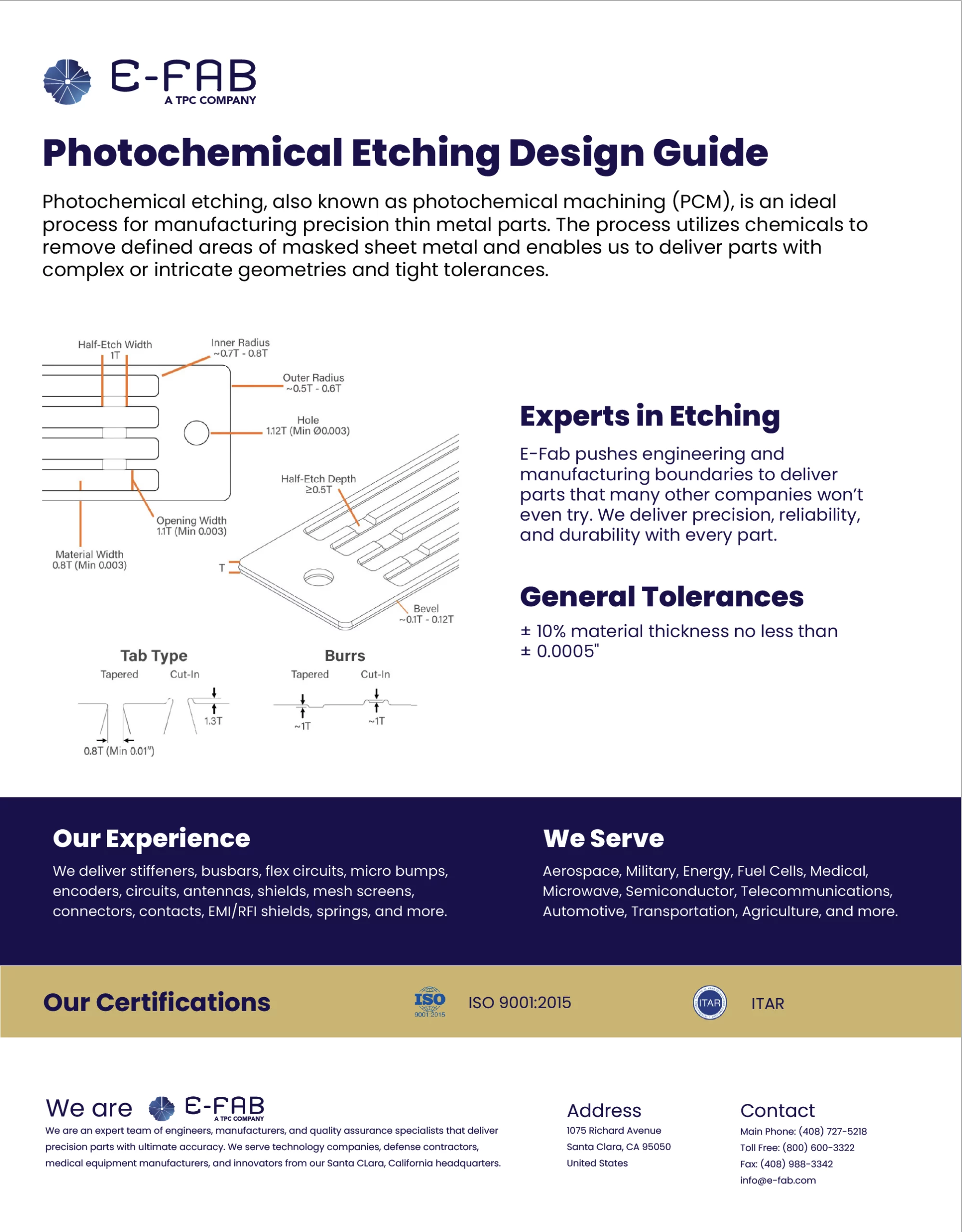 Photochemical Etching Design Guide - Manufacturing Process Diagram