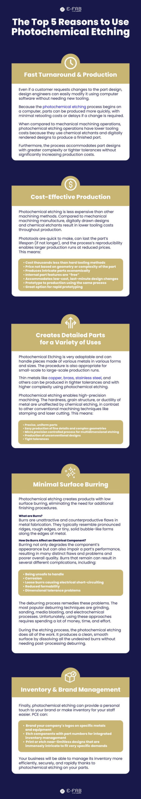 Reasons to Use Photochemical Etching - Infographic