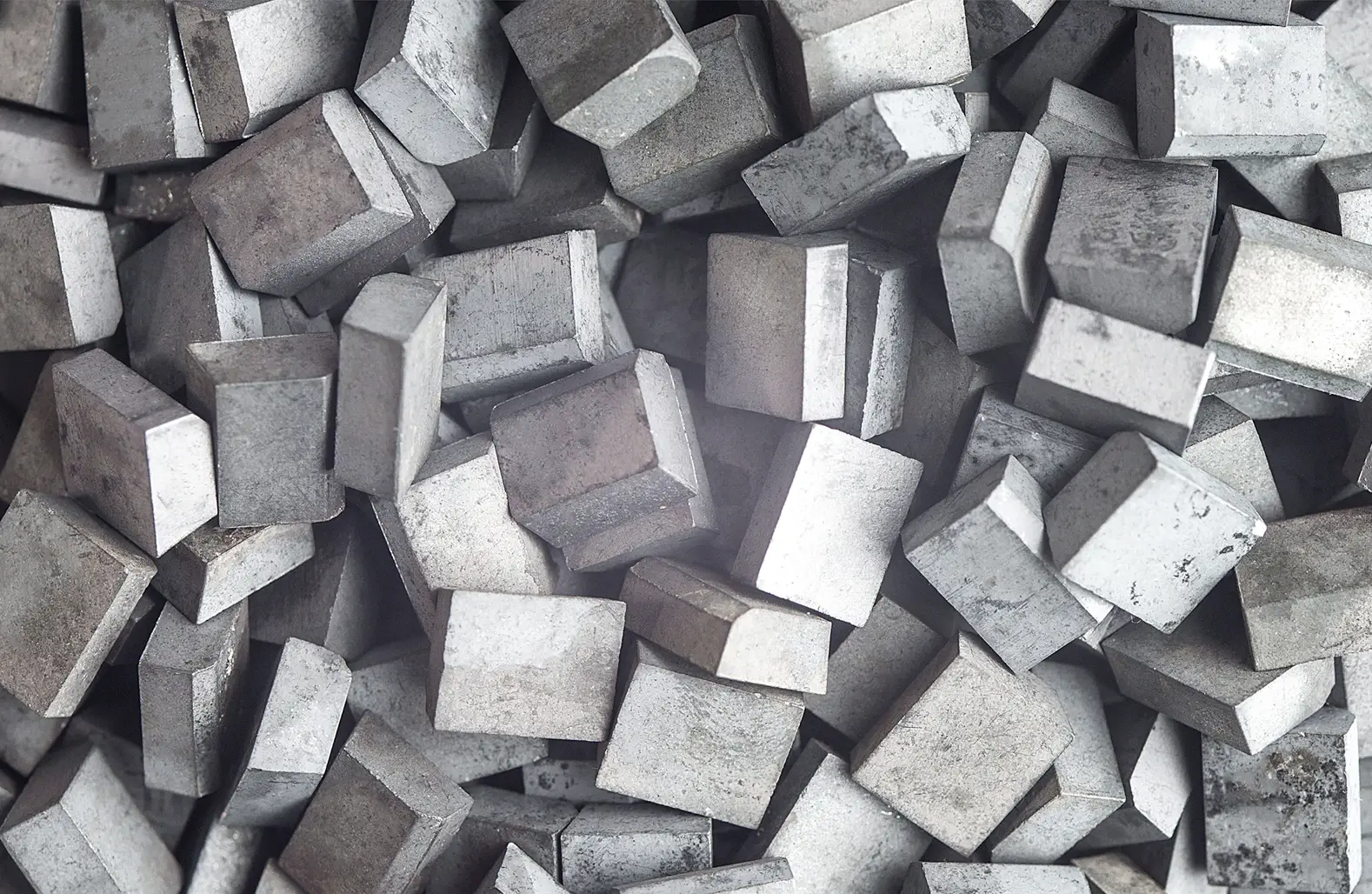 Stack of rectangular tungsten metal blocks